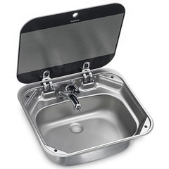 Dometic Smev VA8005 Square Sink with Black Glass Lid