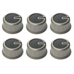 Thetford I-Drive Knob Set - Brushed Nickel/Black (6 pack)