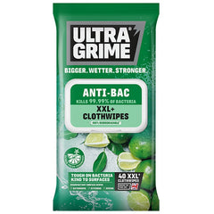 Ultra Grime Anti-Bac 40 XXL Wipes (order in multiples of 6)