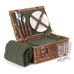 2 Person Green Tweed Hamper