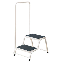 Quest White Double Step With Handrail