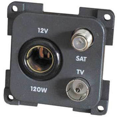 CBE 12v + TV + SAT socket grey
