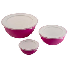 Omada Sanaliving Fuscia 3 Piece Bowl Set with Lids