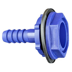 10mm Straight Connector (3/4" B.S.P) Blue c/w Nut & Washer