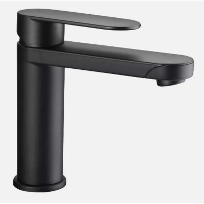 Reich Linnea K Bathroom Tap Black with 25cm Flexi hose barbed fittings