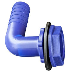 20mm Angled Connector (3/4" B.S.P) Blue c/w Nut & Washer